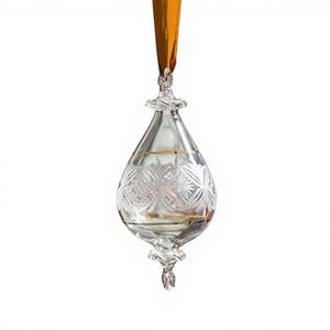 Grande forme peinte à la main boule de verre ornements suspendus meilleur décoratif pour la fête du nouvel an boule de verre de noël ornements suspendus - Product Image 1