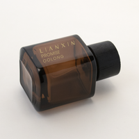 Bouteille de Parfum Carrée Ambrée de 50 ml, Forme Cube, Bouteilles en Verre Personnalisables