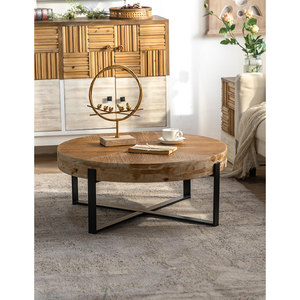 Soild gỗ Đồ nội thất cổ Trung Quốc cũ bàn trà màu sắc tự nhiên mạnh mẽ mộc mạc Vòng Bàn cà phê - Product Image 3