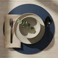Set de table rond en cuir PU, imperméable et résistant à l'huile, pour hôtel, style nordique, 33*33cm