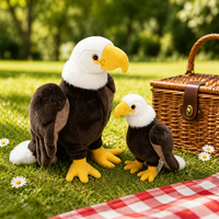 Peluche Aigle Chauve Réaliste avec Rembourrage en Coton PP, Tissu Doux et Détails Brodés - Décoration d'Intérieur, Anti-Stress