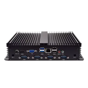 Logam Tanpa Kipas Win7/Linux Mini Pc J1900 J1800 Industri Tertanam Barebone Komputer Desktop Jaringan 6 * COMM