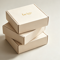 Boîtes d'expédition personnalisées en carton ondulé beige avec logo doré pour petites entreprises