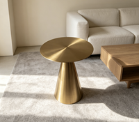 Meja Konsol Sudut Warna Natural Stainless Steel Modern Mewah untuk Villa, Kamar Tidur, Ruang Tamu, Ruang Makan, Lobi Hotel, Mudah Dipasang