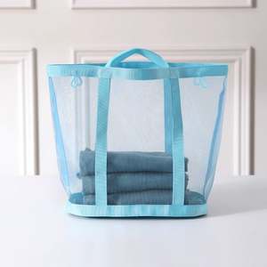 Lightweight Camping Handbag Mesh Beach <b>Bag</b> Folding Laundry Hamper for Clothing Cosmetics - Product Image 2