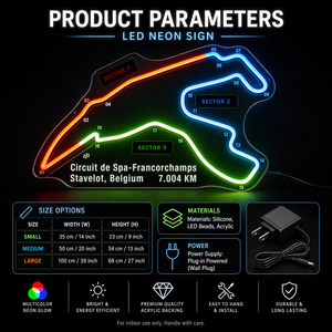 Letrero de Neón Personalizado LED Circuito Silverstone Acrílico Impermeable Personalizable - Product Image 3