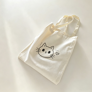Sac fourre-tout en toile de coton de haute qualité avec motif de dessin animé, sac à bandoulière en coton avec poignées - Product Image 2