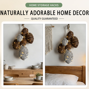 Guirnalda de Luces LED Cálidas Blancas Tejidas a Mano con Bolas de Ratán para Decoración del Hogar, Ideal para Fiestas de Cumpleaños y Pascua - Product Image 2