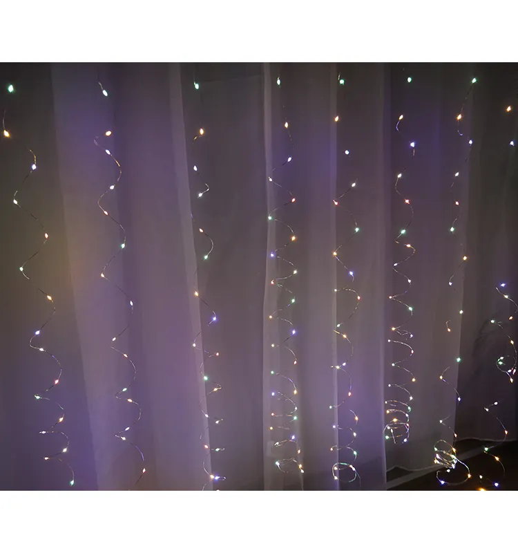 Dormitorio LED cortina luz colgante Hada luz Fondo ventana pared boda fiesta porche cumpleaños Navidad Decoración