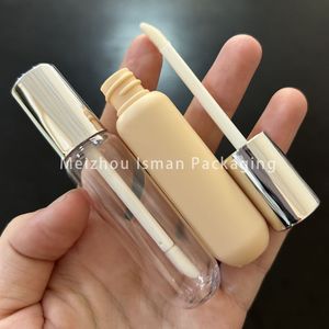 ISMAN Tube de brillant à lèvres dépoli 3ml 5ml, Emballage correcteur or rose, Flacon vide pour fond de teint liquide avec pinceau à lèvres, Brosse à cheveux - Product Image 4