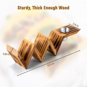 Égouttoir en bois pliable en forme de vague de 15,74 pouces pour comptoir de cuisine - Product Image 1