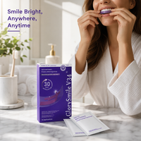 Bandes blanchissantes pour les dents Travel PAP, saveur menthe, 7 paires par boîte, produit d'hygiène bucco-dentaire à domicile avec service d'étiquetage privé