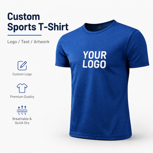 เสื้อยืดกีฬาระบายอากาศ แห้งเร็ว ซับเหงื่อ เหมาะสำหรับออกกำลังกาย วิ่ง ฟิตเนส รับสกรีนโลโก้ ขายส่ง - Product Image 1