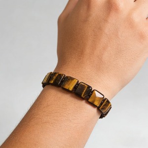 Bracelet en macramé fait main en œil de tigre naturel pour homme, ajustable, avec perles en <span class=keywords><strong>pierre</strong></span> œil de tigre, bijoux en <span class=keywords><strong>pierre</strong></span> naturelle - Product Image 5