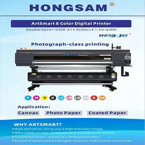 HONGJET Artsmart 2 Head 4 Head 1.3m 1.9m Large Format Eco Solvent Pigment Ink Printer Vinyl Wrap Printer