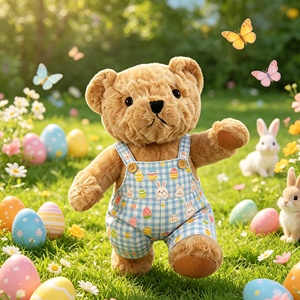 Vêtements pour ours en peluche de Pâques MSYO, tenues personnalisables à imprimé lapin/œuf, costumes de Pâques amovibles pour animaux en peluche - Product Image 2