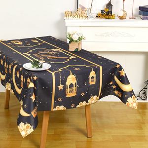 Eid Mubarak tovaglia rettangolare Ramadan decorazioni con <span class=keywords><strong>stella</strong></span> islamica e lanterna della luna Muslim festa copertura del tavolo - Product Image 2