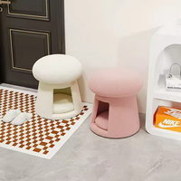 En gros, Niche pour chat en peluche créative, style crème, design 'trou d'arbre', avec fonction tabouret d'entrée pour la maison et espace intime