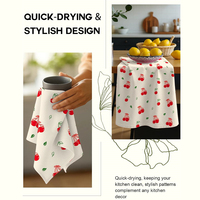Cotton Kitchen Cleaning Tea Towels Flexible Multi Purpose Wiping Cloths With Loop for Counter Sink Dish Household Restaurant