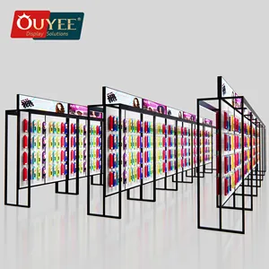 Best Hair Shop Decoration Design Shelf Cosmetic Gondola Furniture Wig Display Stand Beauty Supply Store