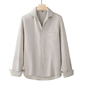 <span class=keywords><strong>Camicia</strong></span> da Uomo <span class=keywords><strong>con</strong></span> Colletto Rialzato in <span class=keywords><strong>Lino</strong></span> Ultra-Sottile, Maniche Lunghe, Resistente alle Pieghe, Traspirante, in Tessuto Ecologico per Primavera Autunno - Product Image 4
