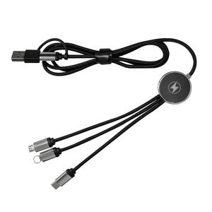 Câble Micro USB Type C multifonctionnel 3 en 1 portable en nylon tressé à charge rapide pour <span class=keywords><strong>iPhone</strong></span> <span class=keywords><strong>14</strong></span>/13/12/11 Pro Max Imprimante - Product Image 1
