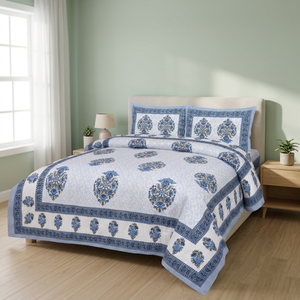 Jaipuri Block Print <b>Quilt</b> Printed Reversible Razai Cotton Handmade Floral <b>Quilt</b> Bespread Comforter At Best Price - Product Image 2