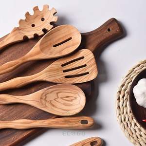 Juego de Utensilios de Cocina de 6 Piezas, Cucharas y Tenedores Largos de Bambú Acacia Modernos de 12 Pulgadas, Ecológicos, Sostenibles y Duraderos - Product Image 4