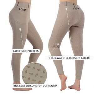 Pantaloni da <span class=keywords><strong>Equitazione</strong></span> Personalizzati OEM Produttori Equestri Leggings da <span class=keywords><strong>Equitazione</strong></span> con Grip Completo in Silicone all'Ingrosso - Product Image 3