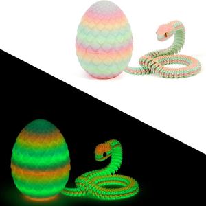 Juego de Huevos de Víbora Impresos en 3D de TPE/Silicona con Efecto Luminoso, Tema Folclórico Personalizado, Decoración de Pascua, Juguete Antiestrés para Niños, Japón - Product Image 2