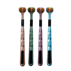 Wholesale OEM 360&deg; Three Side Soft Bristle Toothbrush for Adults <strong>Tongue</strong> <strong>Cleaner</strong> 3D Teeth Deep Cleaning Toothbrush - Product Image 6