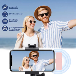 Microphones sans fil Micro-cravate sans fil pour enregistrement vidéo Clip sur le revers du col pour YouTube Facebook Tiktok Vlog - Product Image 5