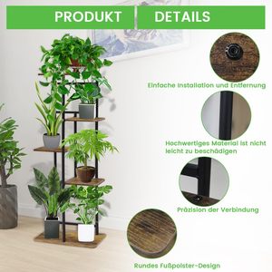 <span class=keywords><strong>Support</strong></span> de plante de balcon de salon intérieur en métal à cinq niveaux <span class=keywords><strong>Support</strong></span> extérieur en métal pour pots de fleurs de jardinage - Product Image 6