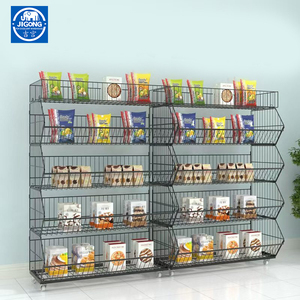 Estante de Exhibición de Alambre de 2 Niveles Personalizado a Precio de Fábrica, Estante Pequeño con Cestas de Alambre Apilables de 460*450*500 mm - Product Image 1