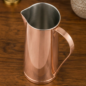Carafe à eau en cuivre pur, design minimaliste moderne, grande capacité, vaisselle pour la salle à manger, style contemporain, cuivre - Product Image 1