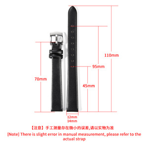 Compatible con <span class=keywords><strong>relojes</strong></span> <span class=keywords><strong>Swarovski</strong></span> 5158517, 5158544, 5158972, correas de reloj de cuero genuino para mujer de 12, 14 mm. - Product Image 3