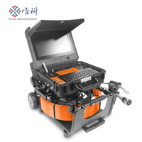 Sistem Inspeksi Pipa Vcam WiFi H.265 Kamera Ganda Tahan Air IP68 Pan-Tilt 40mm Self-Leveling Gulungan 50m Pemancar 512Hz 13"