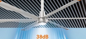 Ventilateurs de plafond commerciaux PM VFD HVLS 8ft/2.4m, débit d'air 2600m/min, câble anti-chute intégré, 6 pales, faible bruit 39dB, conçus pour une utilisation professionnelle - Product Image 3