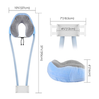 Oreiller de bureau en mousse à mémoire de forme en latex en forme de U avec fonction de massage pour le soutien de la colonne cervicale et du cou, support pour téléphone portable et tablette