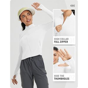 Premium donna leggera UPF 50 + protezione solare giacca Crop Full Zip con maniche lunghe SPF giacca di protezione UV - Product Image 6