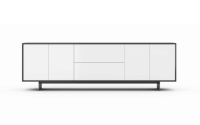 Meuble de rangement ATWOKA avec tiroirs et étagère arrière, unité de rangement moderne pour bureau et couloir