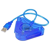 Adaptador Divisor de Cable USB para Control de PS2 a PC para Juego de Dos Jugadores (Triángulo Azul)