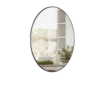 Espejo de Pared Moderno con Marco de Aluminio Negro Mate, Espejo Decorativo Rectangular Grande de 5 mm HD Eco-Silver <span class=keywords><strong>para</strong></span> Baño y Hotel - Product Image 1