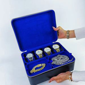 Customize Pu <strong>Leather</strong> Jewellery <strong>Travel</strong> Storage <strong>Jewelry</strong> Box Organizer Watch <strong>case</strong> with Handle - Product Image 2