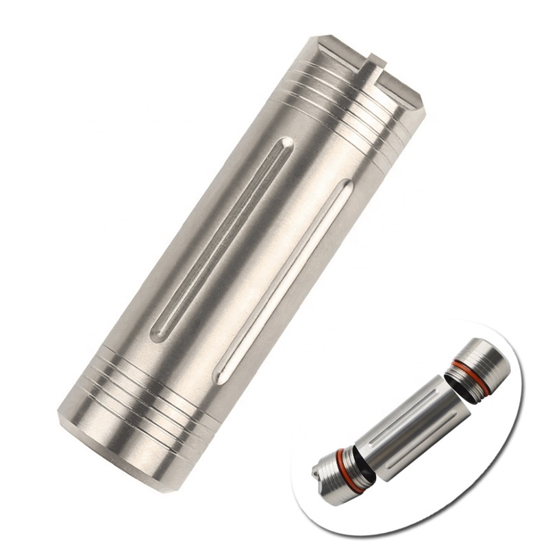 customized size Titanium Waterproof battery storage container Pill Holder