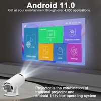 Mini proyector inteligente HY300 Estilo libre para XiaoMi Android WIFI Home Cinema 720P al aire libre 1080P 4K compatible con HDMI USB