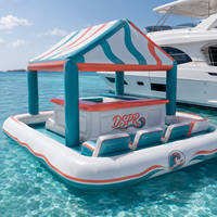 Parc aquatique gonflable haut de gamme, île flottante, bar, plateforme pour hôtel, complexe hôtelier, lac, piscine, location extérieure, usage de loisirs