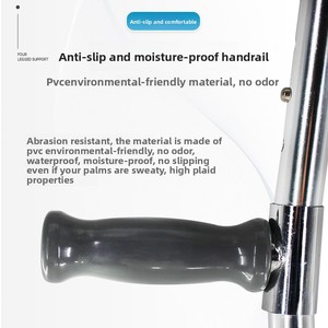 Béquille de rééducation ergonomique légère en aluminium avec poignée réglable pour personnes âgées, bâton de marche/canne confortable en caoutchouc - Product Image 4