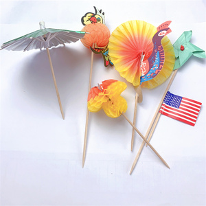 Holiday 12cm 4.7 Inch Bamboo Decorative Cocktail Pick Celebration Decorative Skewers for Restaurant Party - Product Image 1