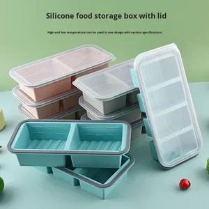 Boîte de conservation alimentaire en silicone à compartiments avec moule hermétique, design portable, capacité 301-500ML, double couche - Product Image 2